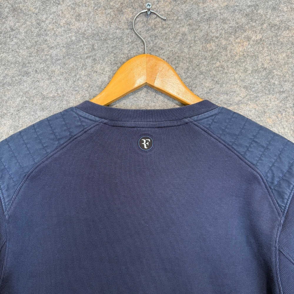 Nike‎ x Roger Federer Sweatshirt Mens Medium Tennis Navy Blue Quilted Rare